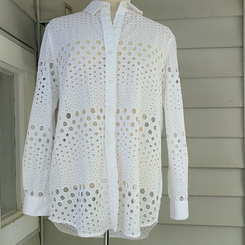 Michael Kors While Button Down Top